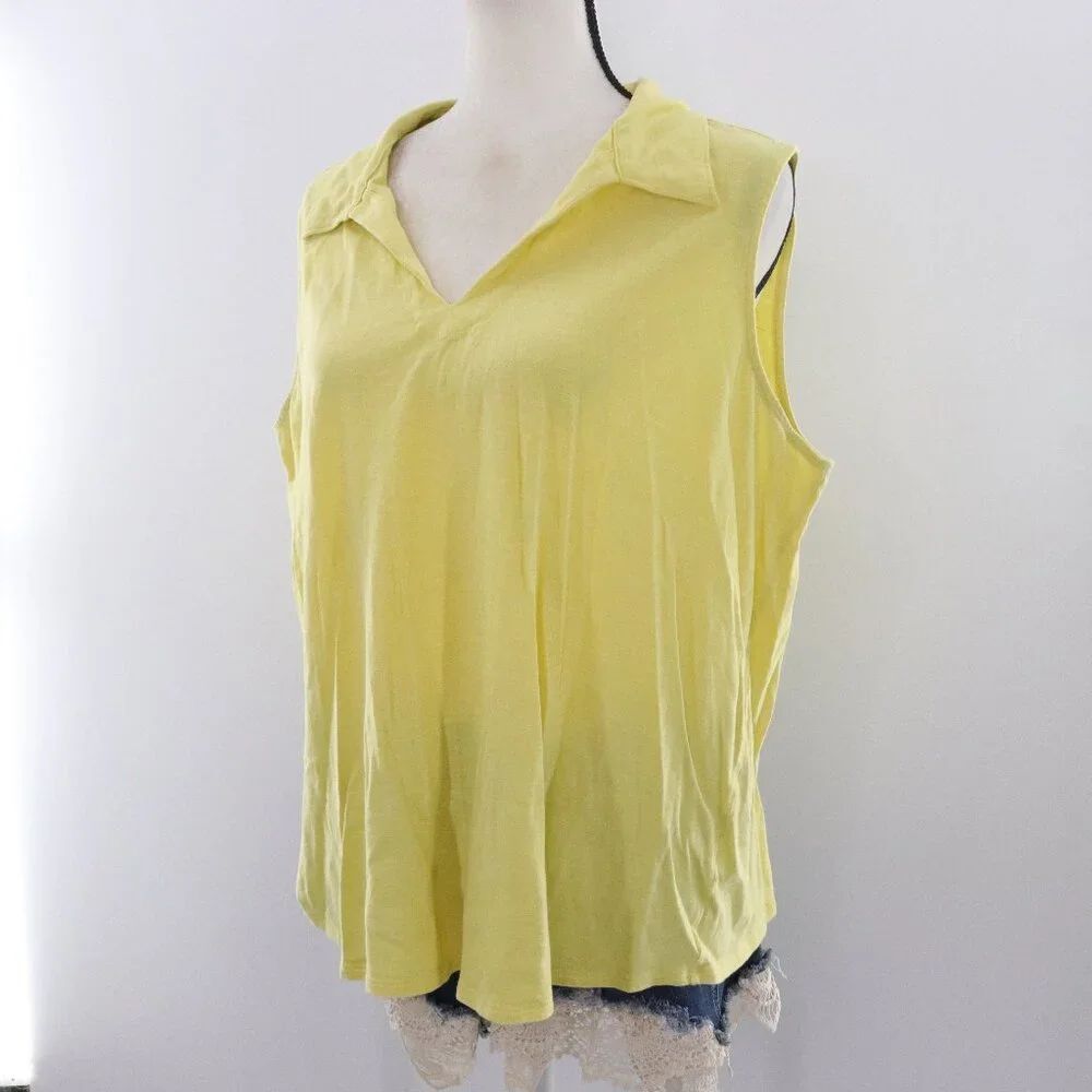 J. Jill | Sleeveless Top 2X Collared V Neck